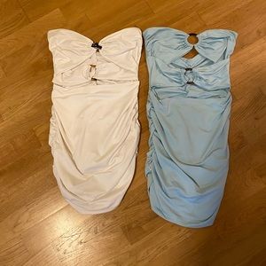 2 pack o-ring ruched bodycon dresses
